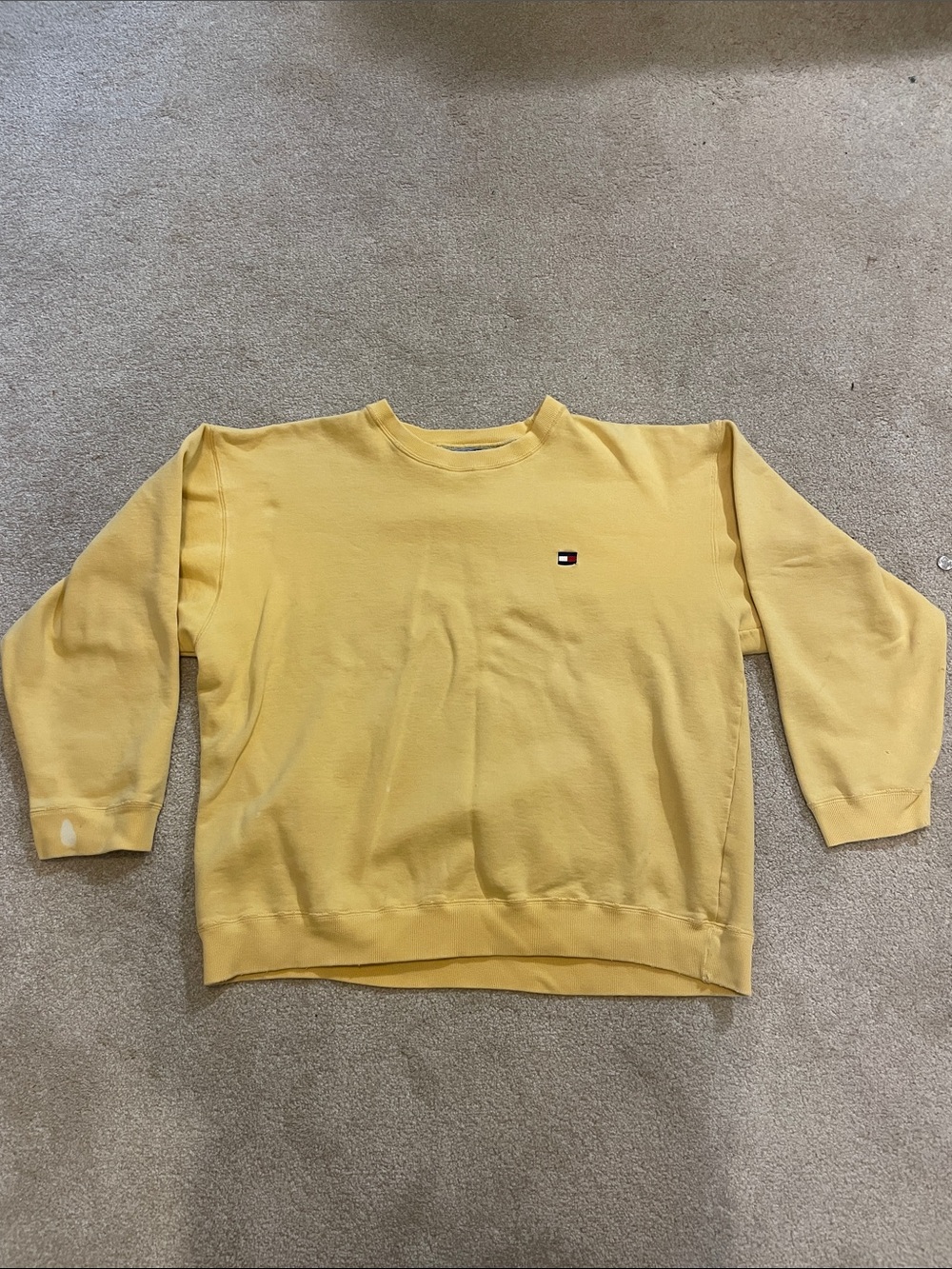 Vintage Tommy Hilfiger Pale Yellow Crewneck Sweatshirt
